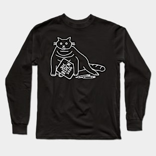 Whiteline Chonky Cat with Joe Biden Sign Long Sleeve T-Shirt